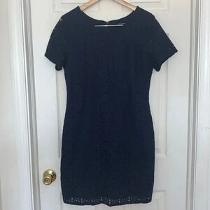 Sharagano lace eyelet dress